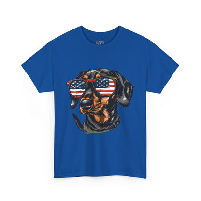 Patriotic Dachshund With Sunglasses Unisex T-Shirt