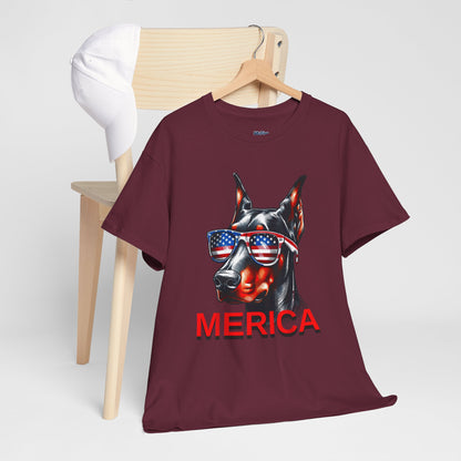 Patriotic Doberman With Sunglasses Unisex T-Shirt