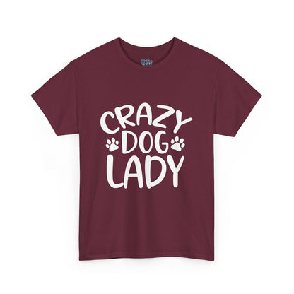 Crazy Dog Lady Heavy Cotton T-Shirt | Best Gift For Dog Mom