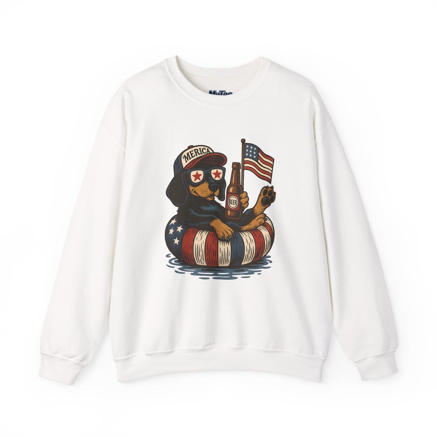 Patriotic Dachshund Dog Crewneck Unisex Sweatshirt - Perfect Gift for Dog Lovers, July 4th