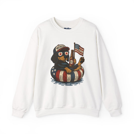 Patriotic Dachshund Dog Crewneck Unisex Sweatshirt - Perfect Gift for Dog Lovers, July 4th