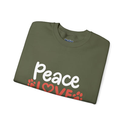 Peace Love Rescue Crewneck Sweatshirt | Pullover for Animal Lovers