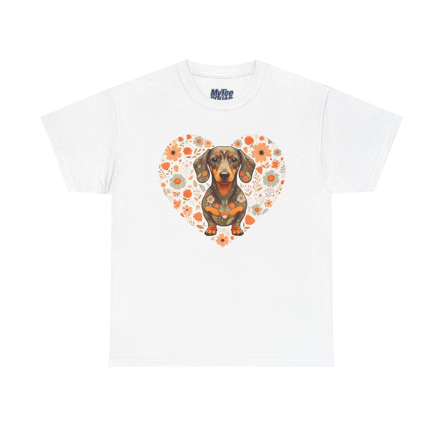 Dachshund Love Unisex T-Shirt – Adorable Floral Heart Dog Tee