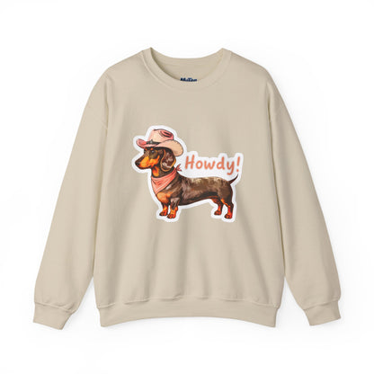 Dachshund Howdy Unisex Sweatshirt – Cozy Western Pup Pullover