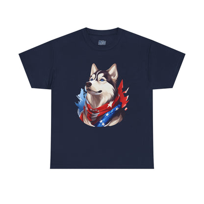 Patriotic Siberian Husky Unisex T-Shirt