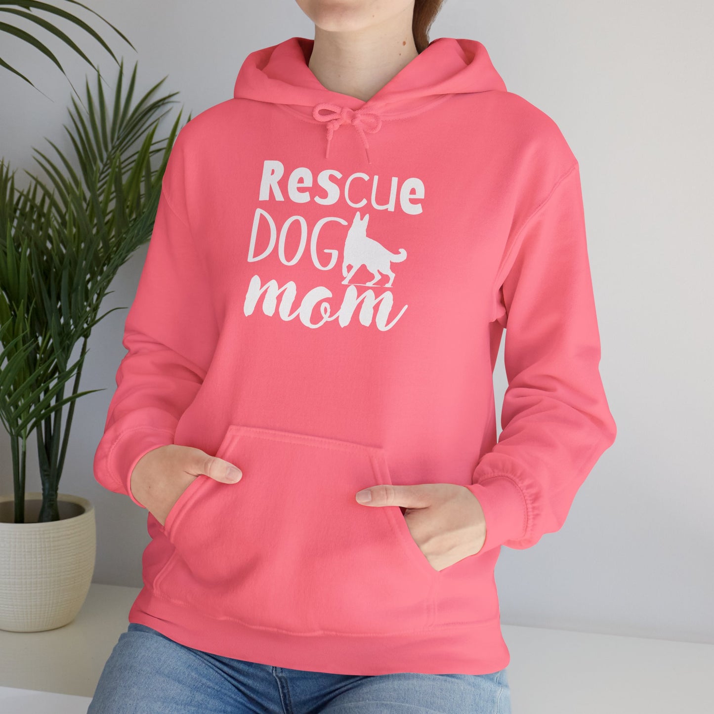 'Rescue Dog Mom Hoodie' - Cozy Sweatshirt for Pet Lover Mommies