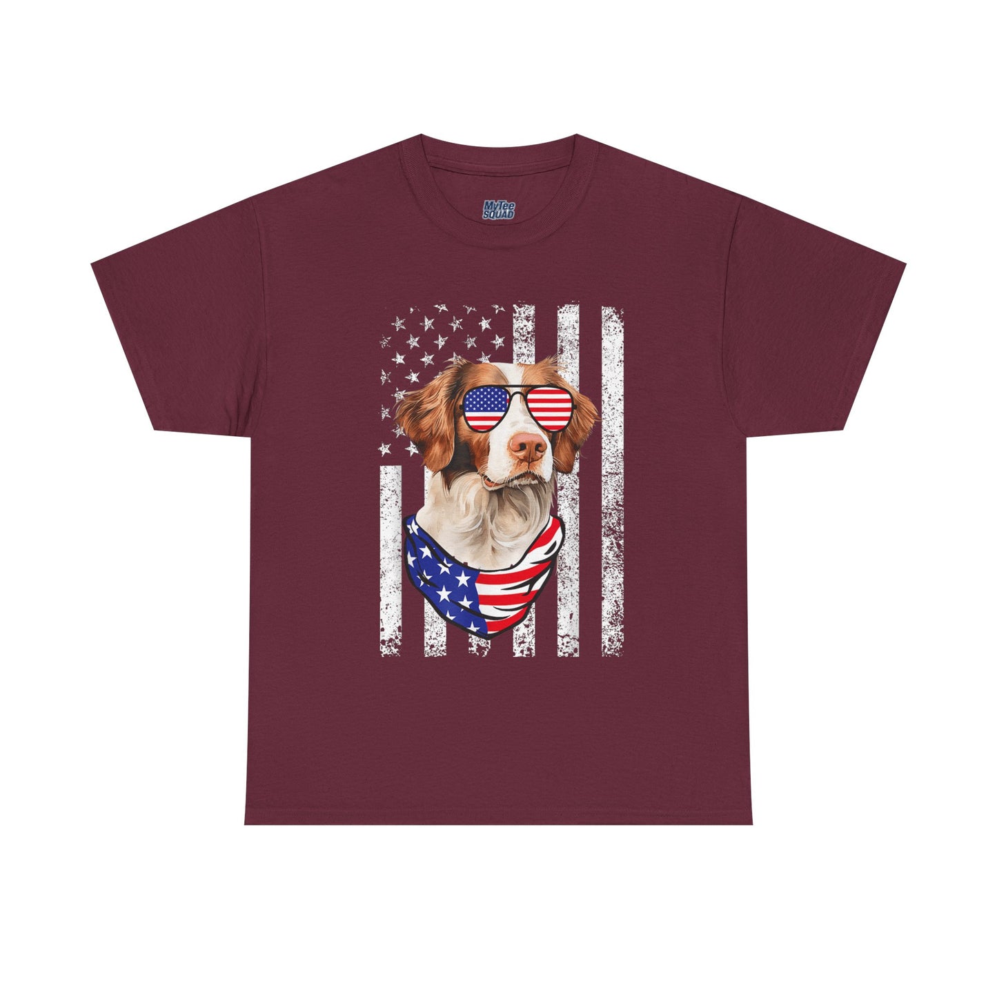 Patriotic Brittany Spaniel with Sunglasses Unisex T-Shirt
