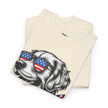 Patriotic Golden Retriever With Sunglasses Unisex T-Shirt
