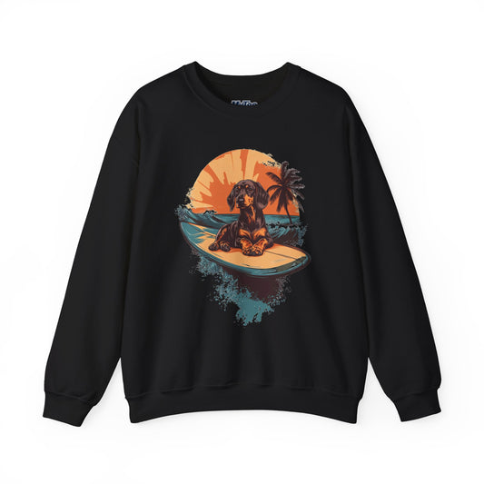 Dachshund Beach Bum Unisex Sweatshirt – Cozy Coastal Dog Graphic