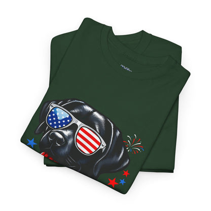 Patriotic American Labrador Retriever With Sunglasses Unisex T-Shirt