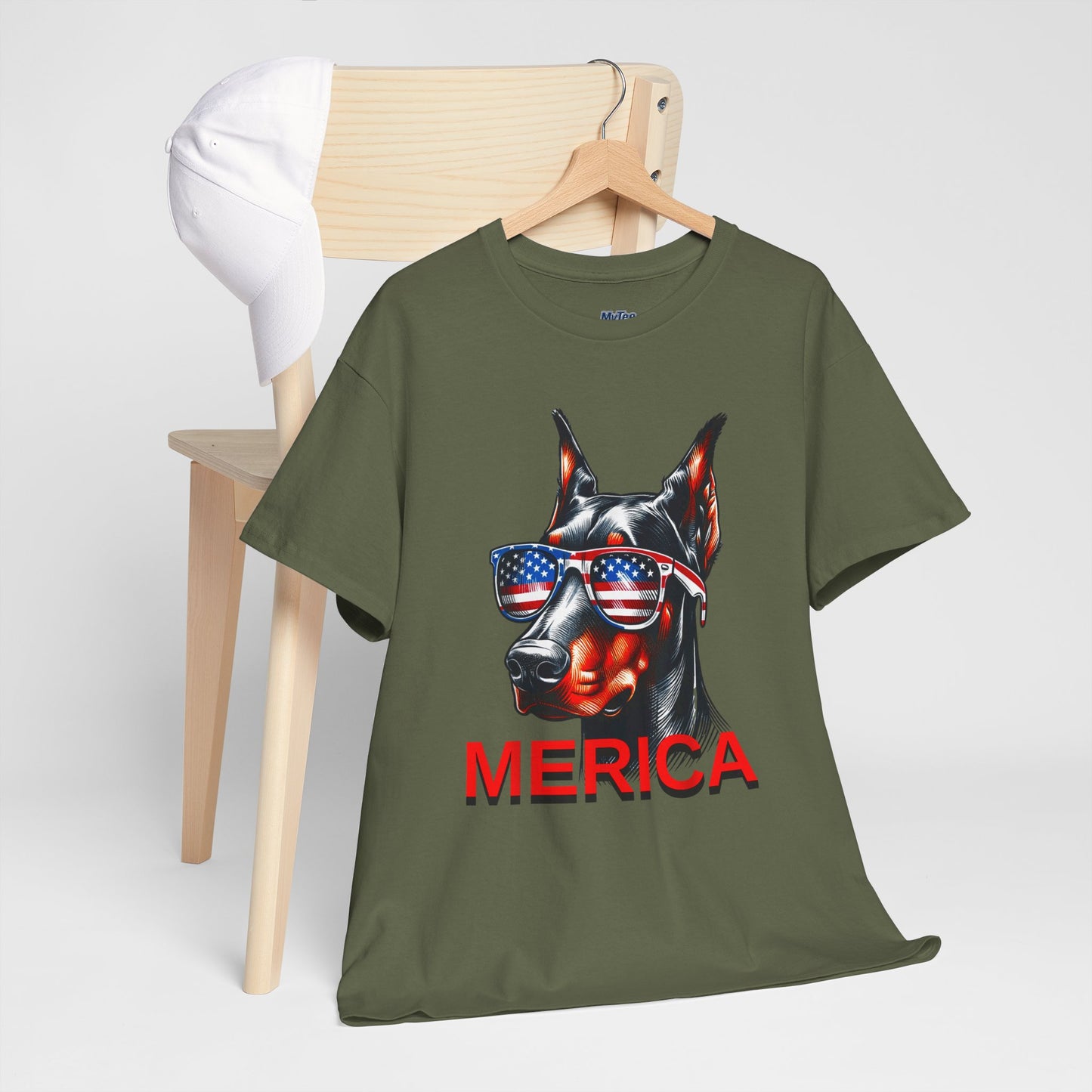 Patriotic Doberman With Sunglasses Unisex T-Shirt
