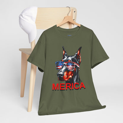 Patriotic Doberman With Sunglasses Unisex T-Shirt