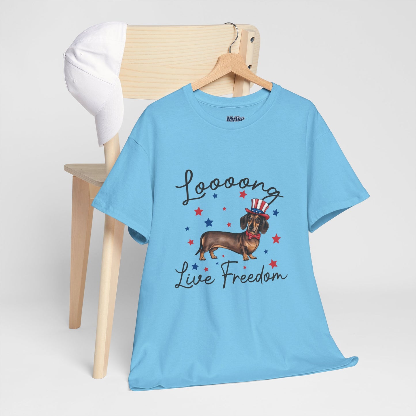 Patriotic Dachshund Loooong Live Freedom Unisex T-Shirt