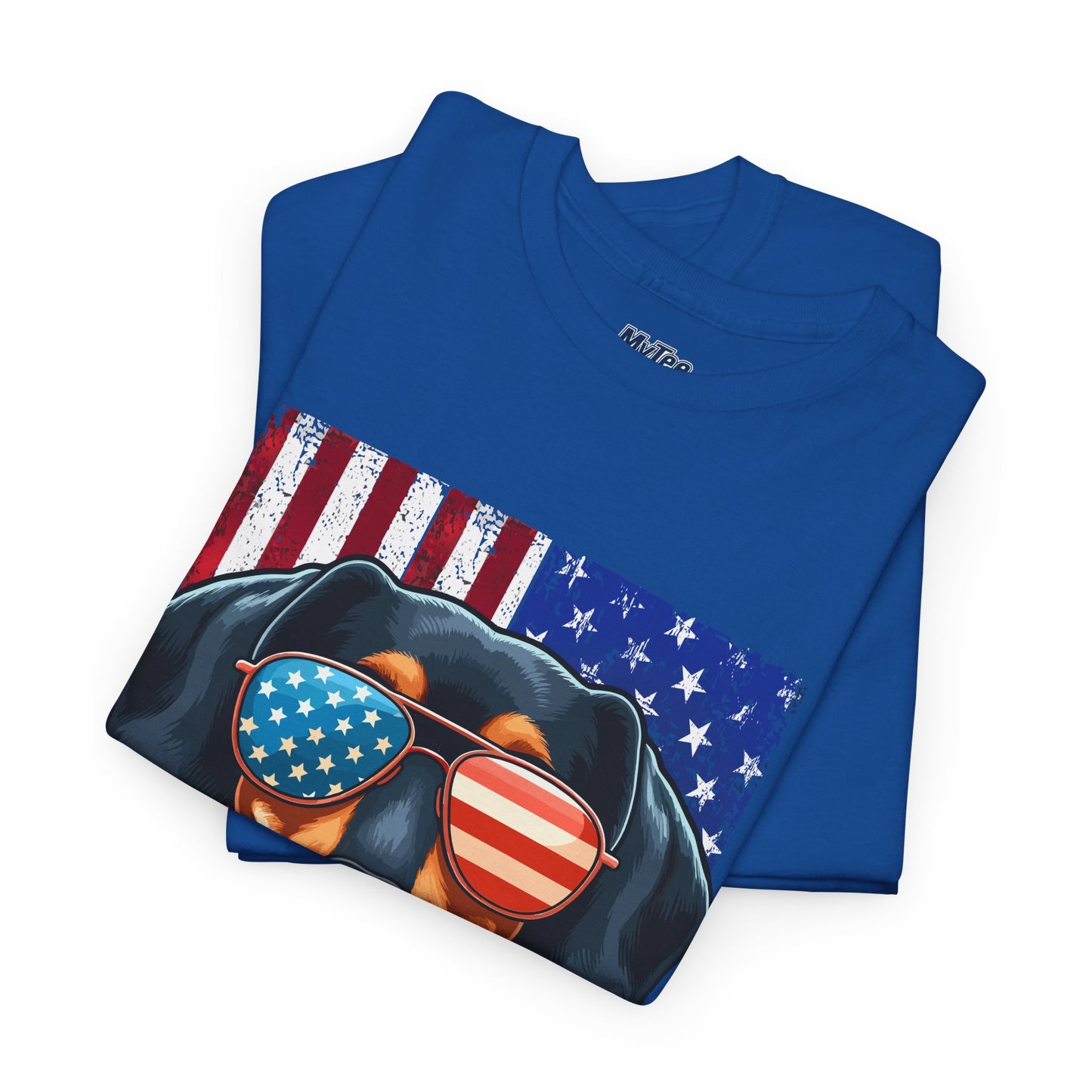 Patriotic Dachshund Dog Flag Shades Unisex T-Shirt