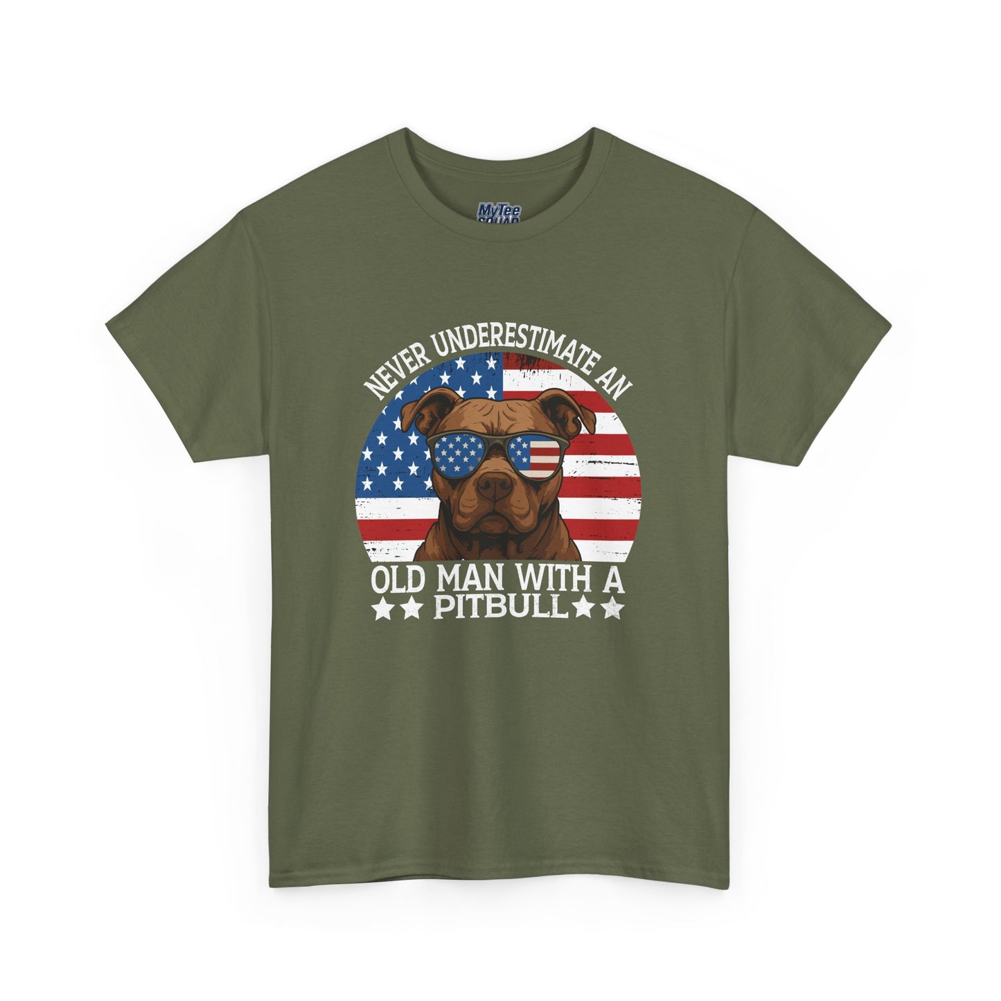 Never Underestimate An Old Man With A Pitbull T-Shirt | Gift For Dog Father