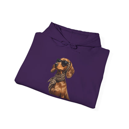 Cool Dachshund Dog Sunglasses Unisex Hoodie |  Dog Lover Gift, Pet-Themed Fashion