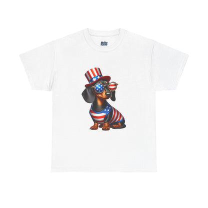Patriotic Dachshund 4th of July T-Shirt | Red, White & Woof Style