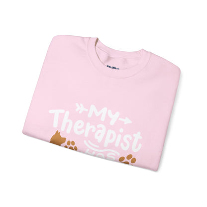 My Therapist Has Paws Unisex Sweatshirt | Cat & Dog Gifts, Animal Lover Apparel