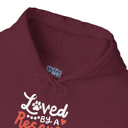 Loved By A Rescue Dog Hoodie | Pet Lover Gift, Fur Mom Hoodie, Pet Dad Apparel