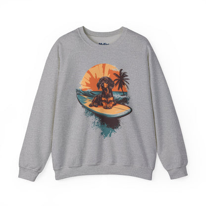 Dachshund Beach Bum Unisex Sweatshirt – Cozy Coastal Dog Graphic