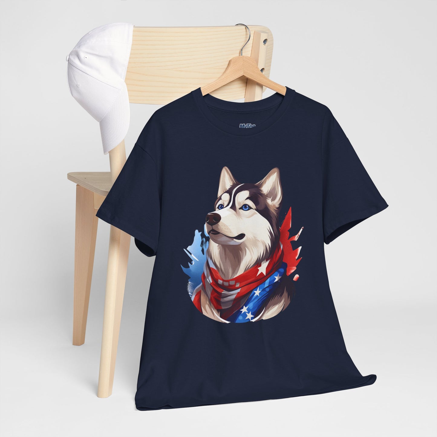 Patriotic Siberian Husky Unisex T-Shirt