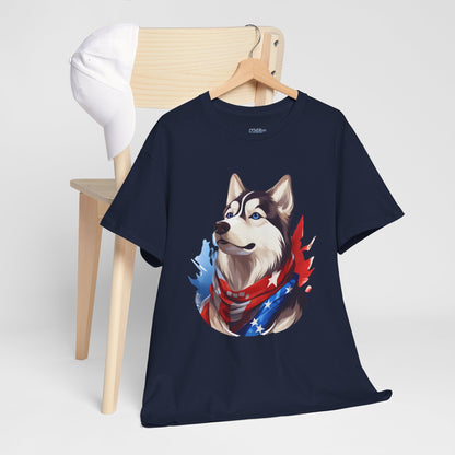 Patriotic Siberian Husky Unisex T-Shirt