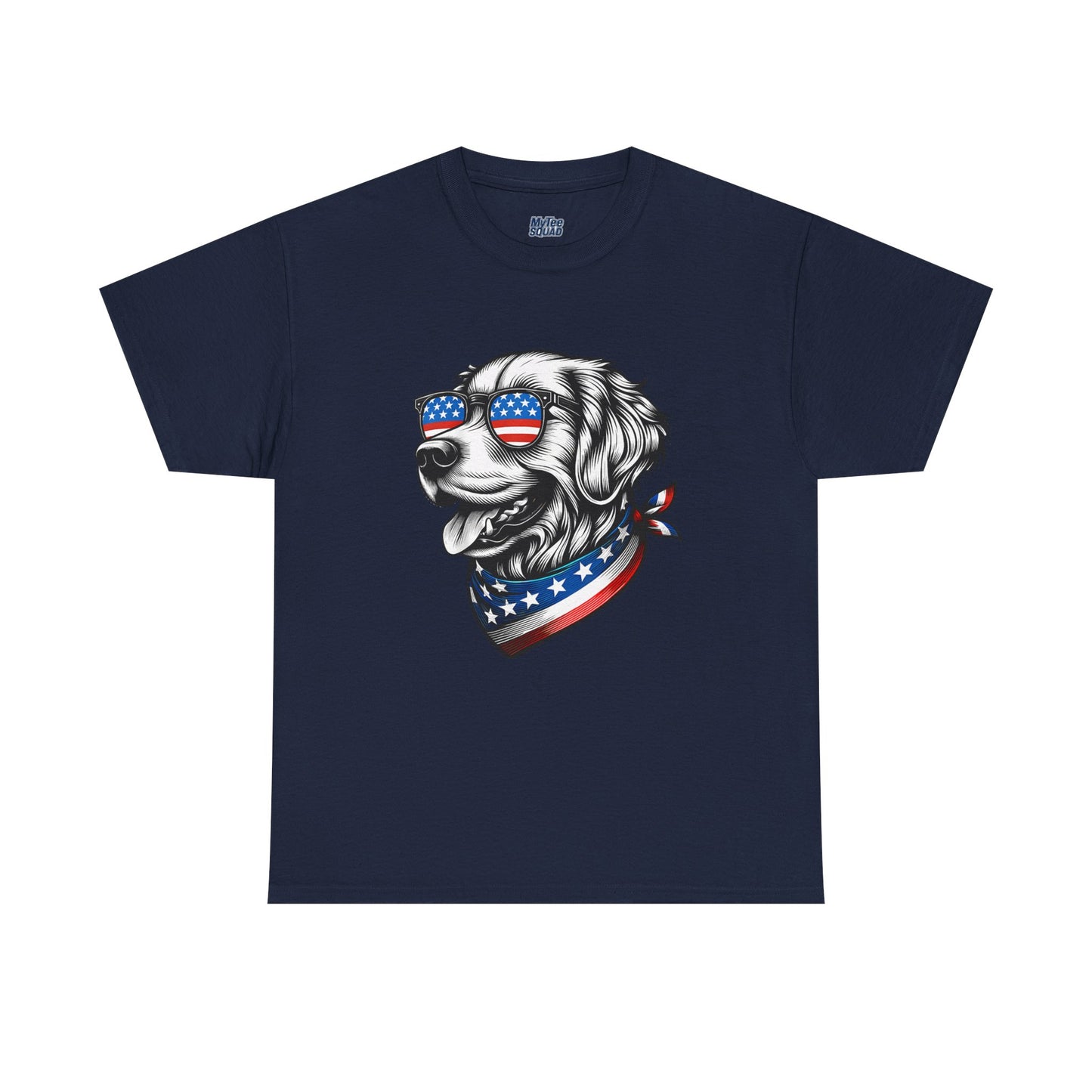 Patriotic Golden Retriever With Sunglasses Unisex T-Shirt