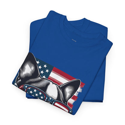 Patriotic Boston Terrier with Sunglasses Unisex T-Shirt