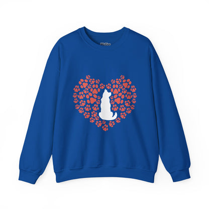 Cat Lover's Heart Crewneck Sweatshirt