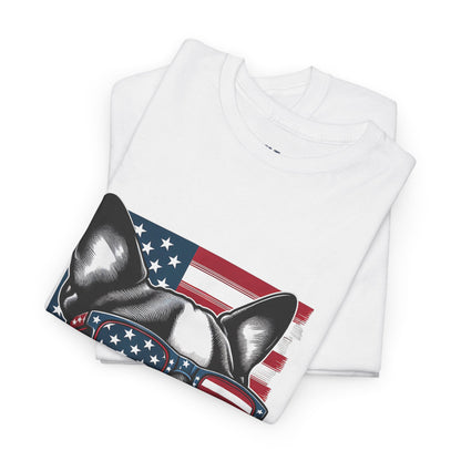 Patriotic Boston Terrier with Sunglasses Unisex T-Shirt