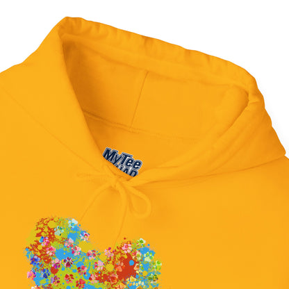 Colorful Heart Graphic Cozy Hoodie | Comfortable Winter Apparel