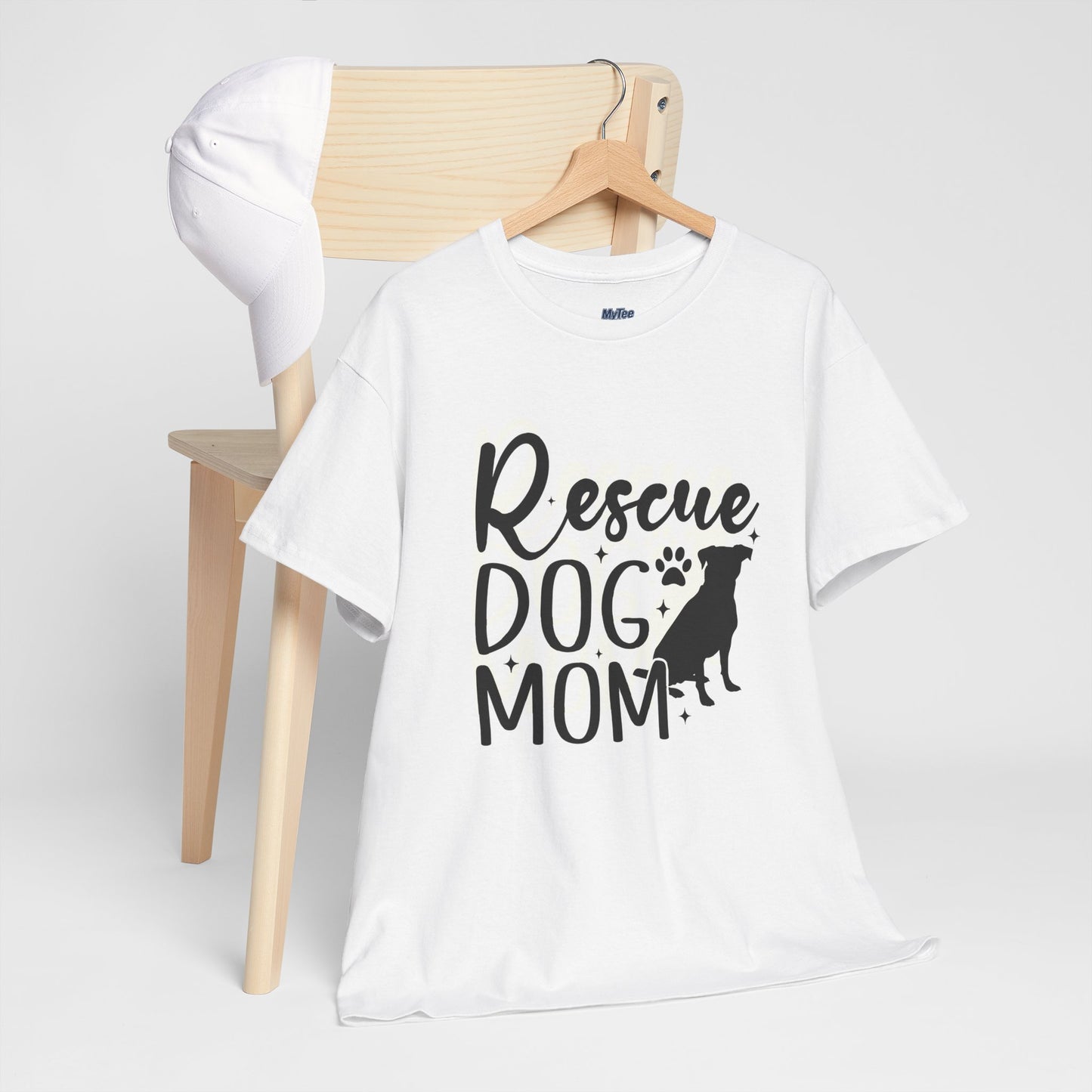 Rescue Dog Mom Cotton T-Shirt | Dog Lover