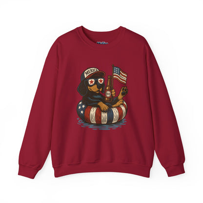 Patriotic Dachshund Dog Crewneck Unisex Sweatshirt - Perfect Gift for Dog Lovers, July 4th