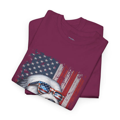 Patriotic Old English Sheepdog With Sunglasses Unisec T-Shirt