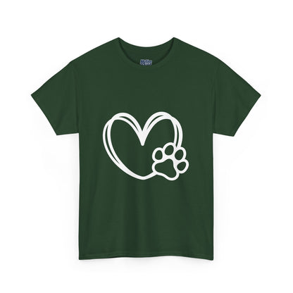 Simple Paw Heart Unisex T-Shirt – For Dog Lovers