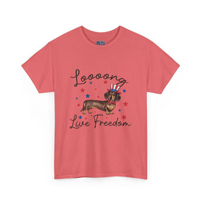 Patriotic Dachshund Loooong Live Freedom Unisex T-Shirt