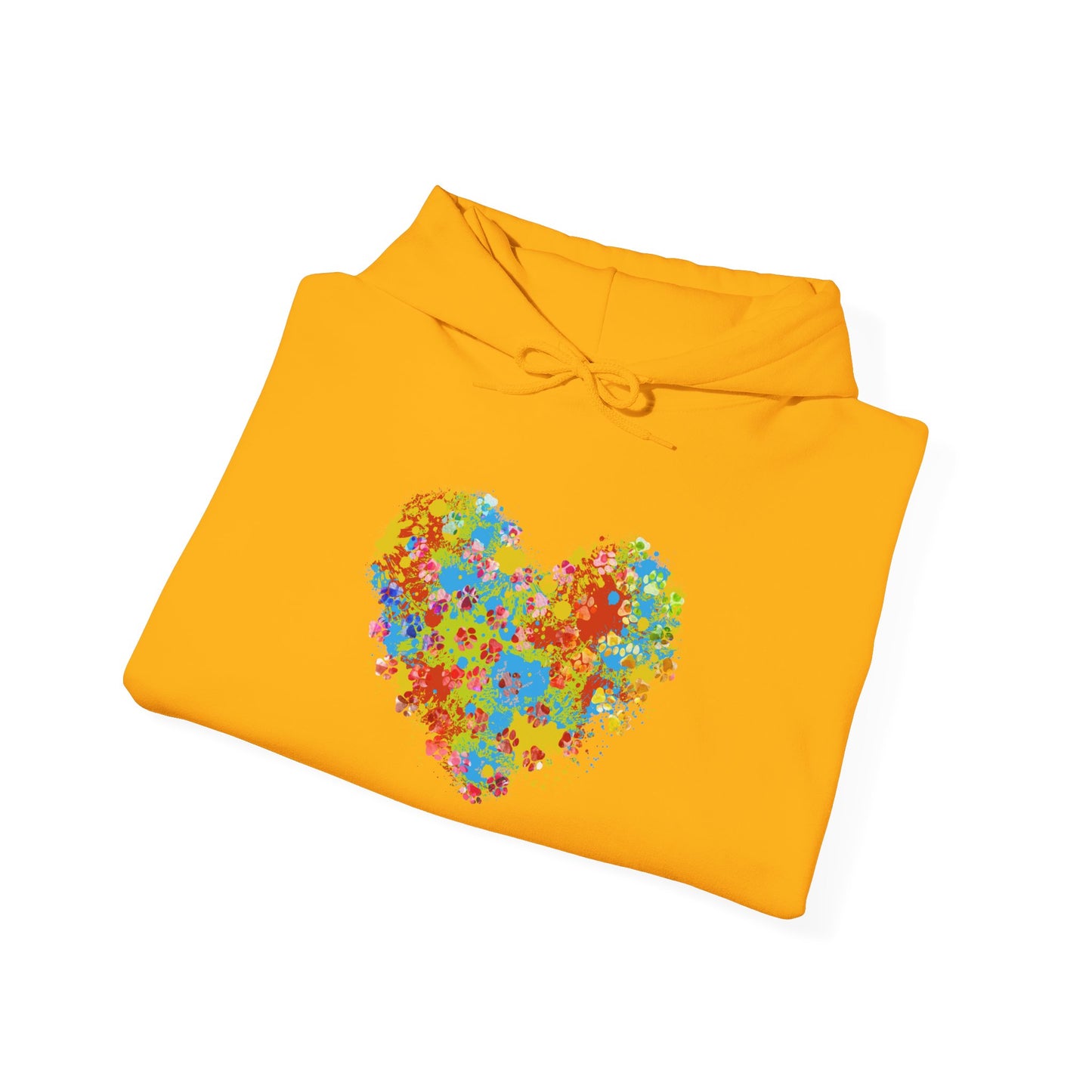 Colorful Heart Graphic Cozy Hoodie | Comfortable Winter Apparel
