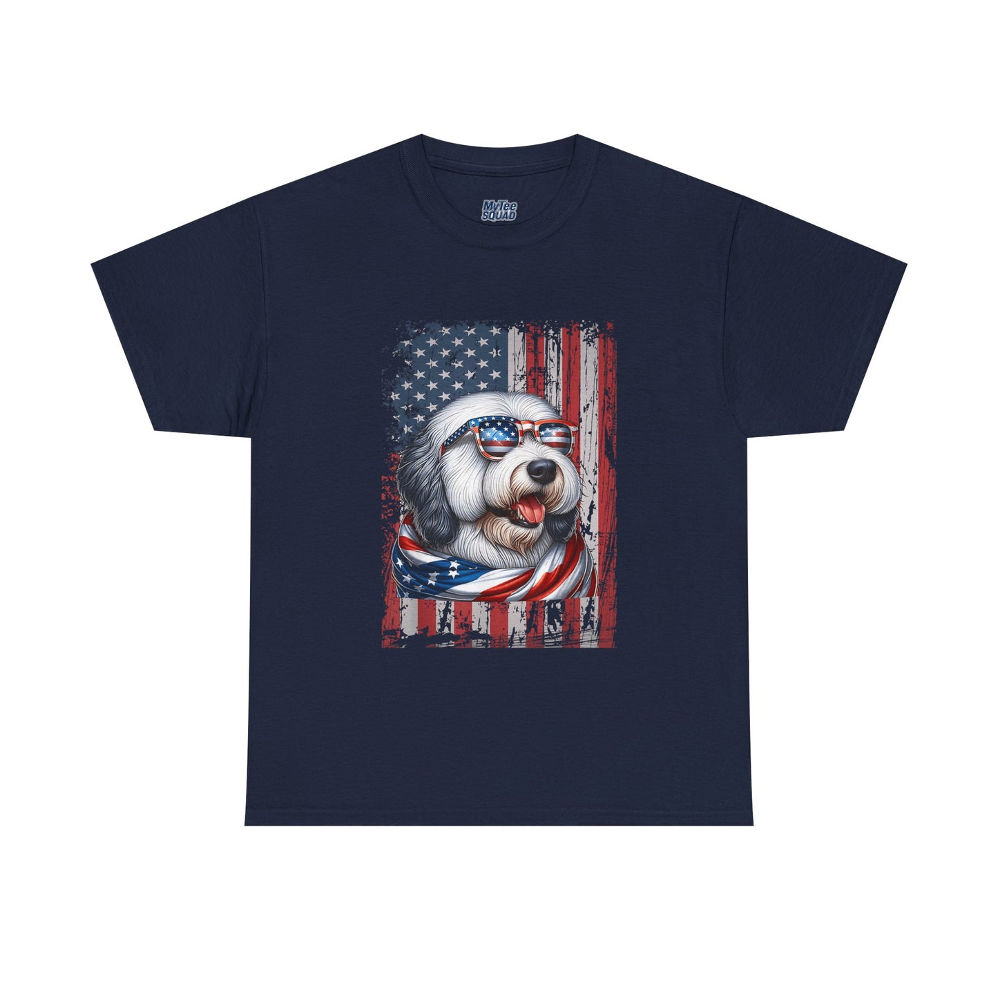 Patriotic Old English Sheepdog With Sunglasses Unisec T-Shirt
