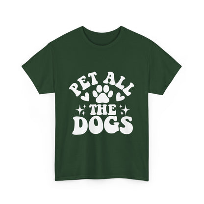 Pet All the Dogs Cotton T-Shirt, Dog Lover Tee