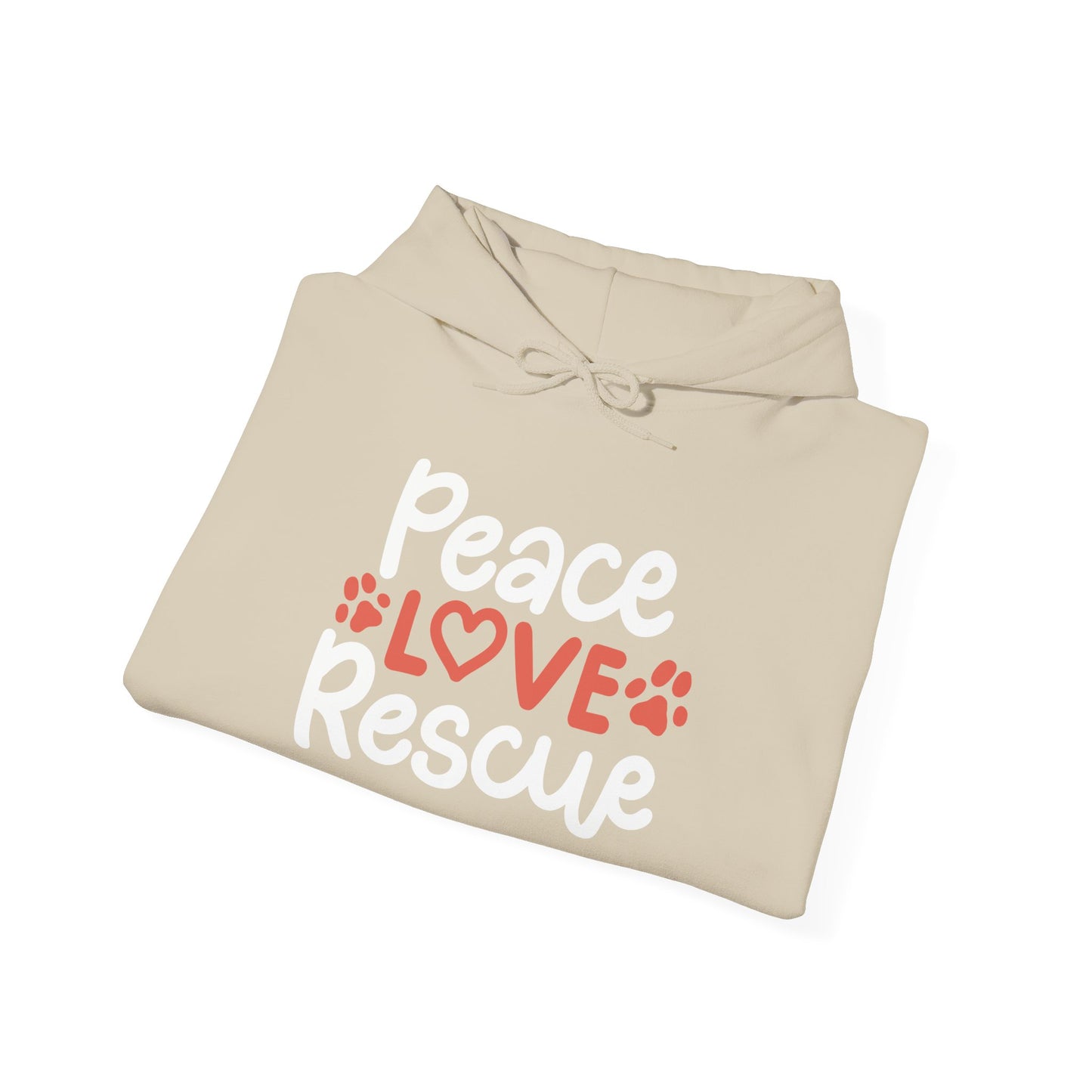 Peace, Love, Rescue Hoodie | Pet Adoption Awareness