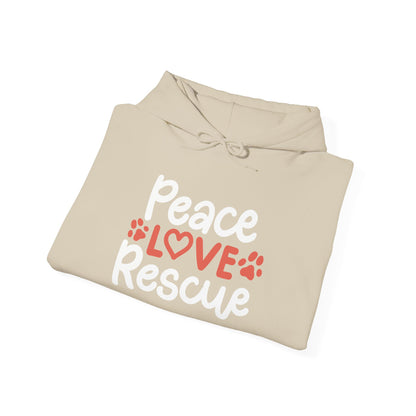 Peace, Love, Rescue Hoodie | Pet Adoption Awareness