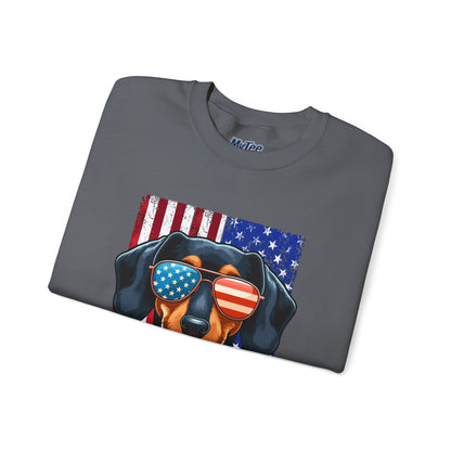 Patriotic Dachshund Flag Shades Unisex Sweatshirt