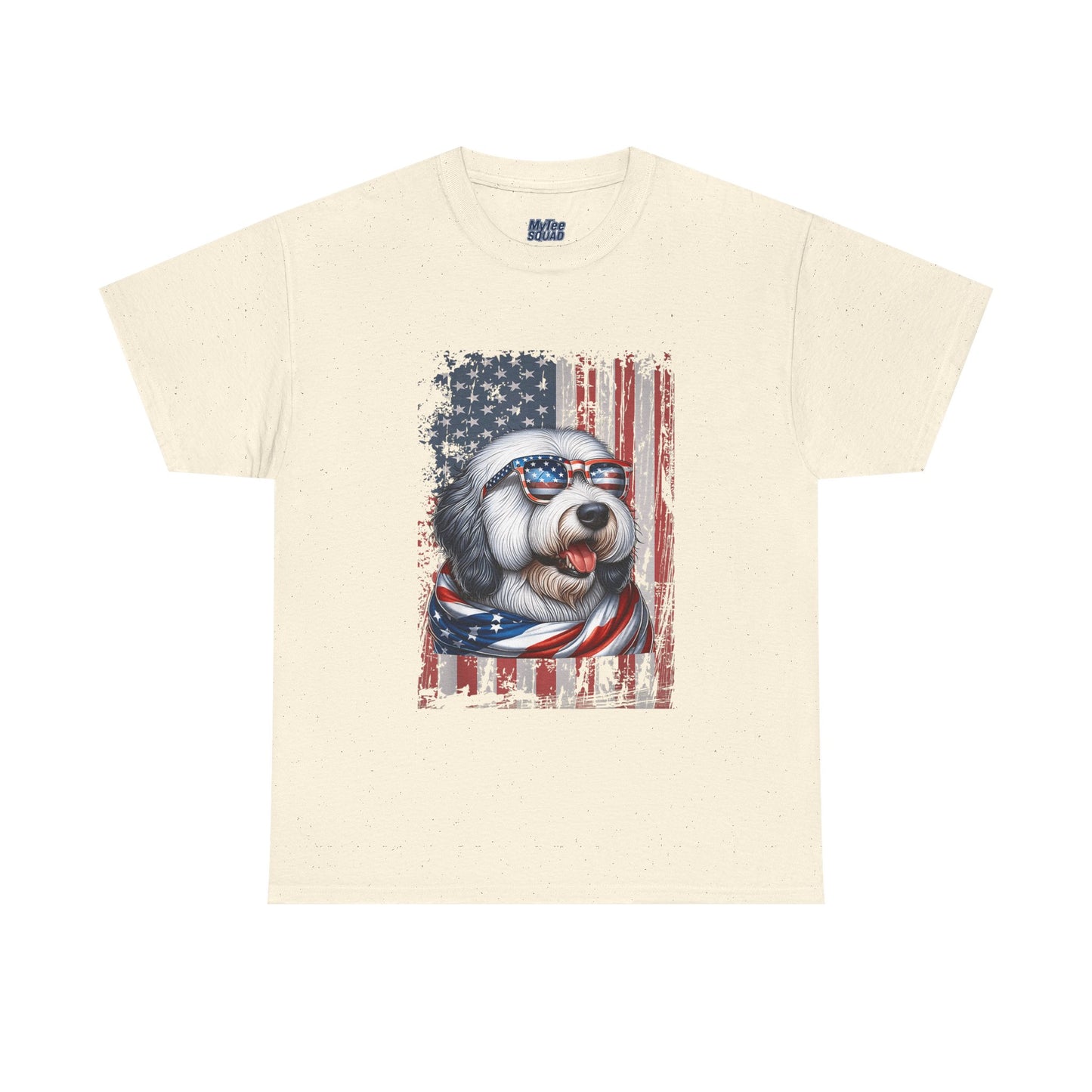 Patriotic Old English Sheepdog With Sunglasses Unisec T-Shirt