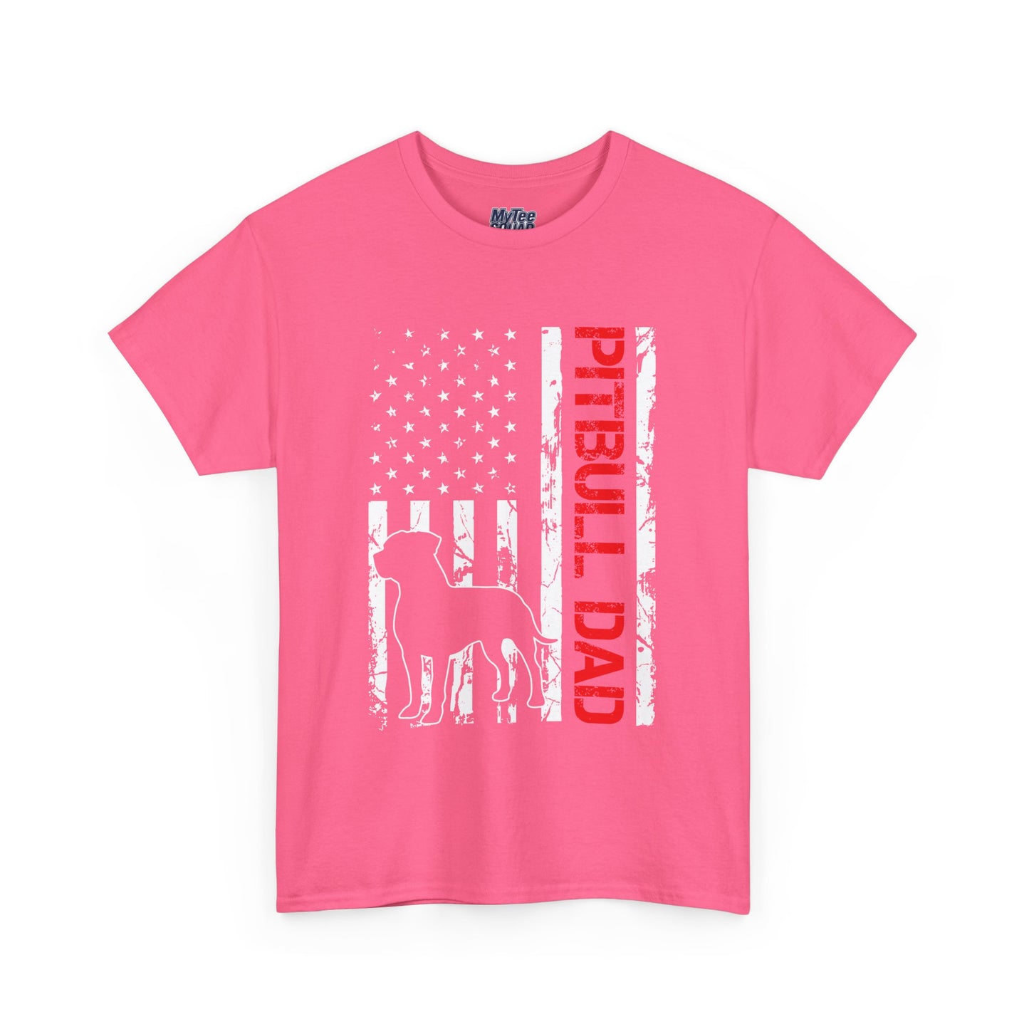 Patriotic Pitbull Dad Heavy Cotton T-Shirt | Father's Day Gift