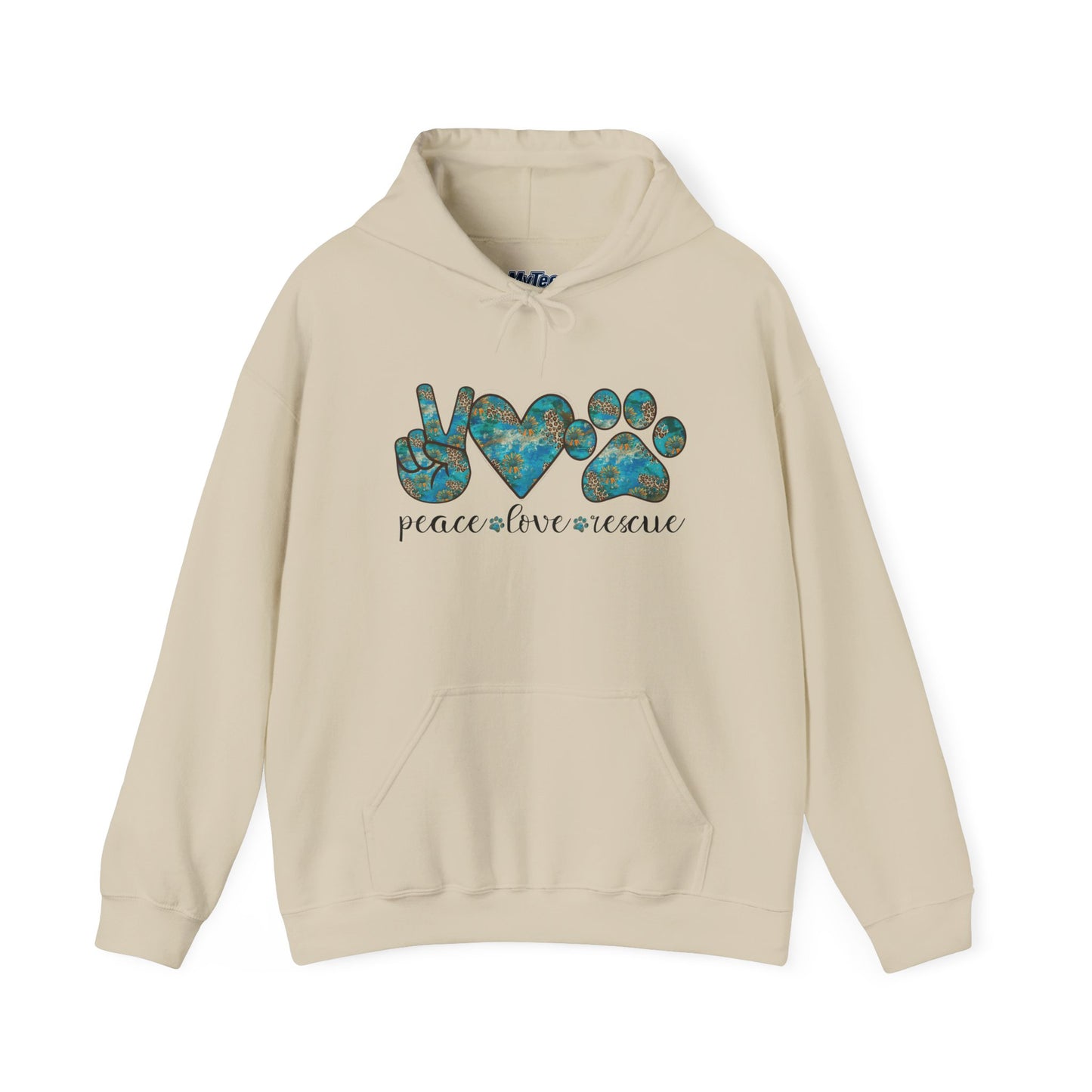 Peace Love Rescue Hoodie For Animal Rescuers