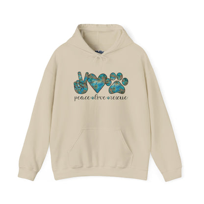 Peace Love Rescue Hoodie For Animal Rescuers