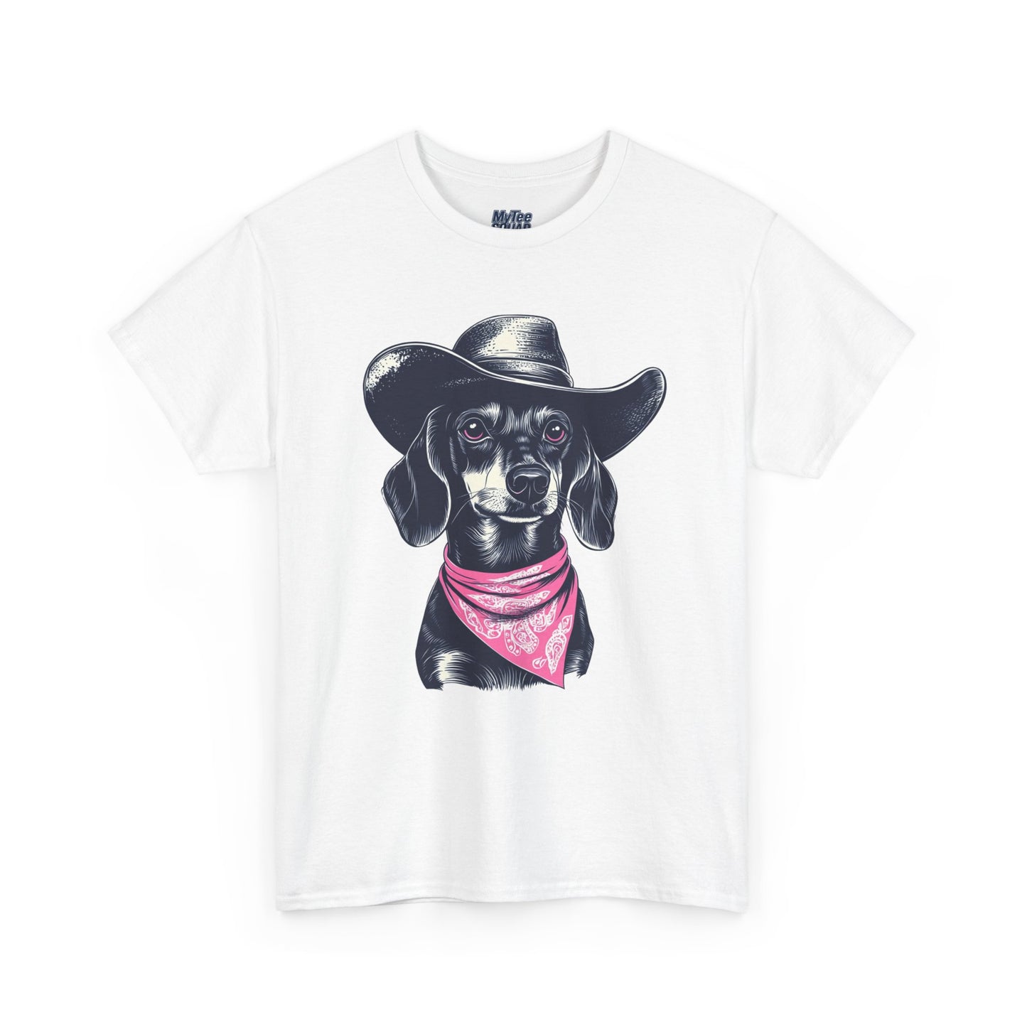 Dachshund Cowgirl Vibes T-Shirt – Pink Bandana Pup Shirt