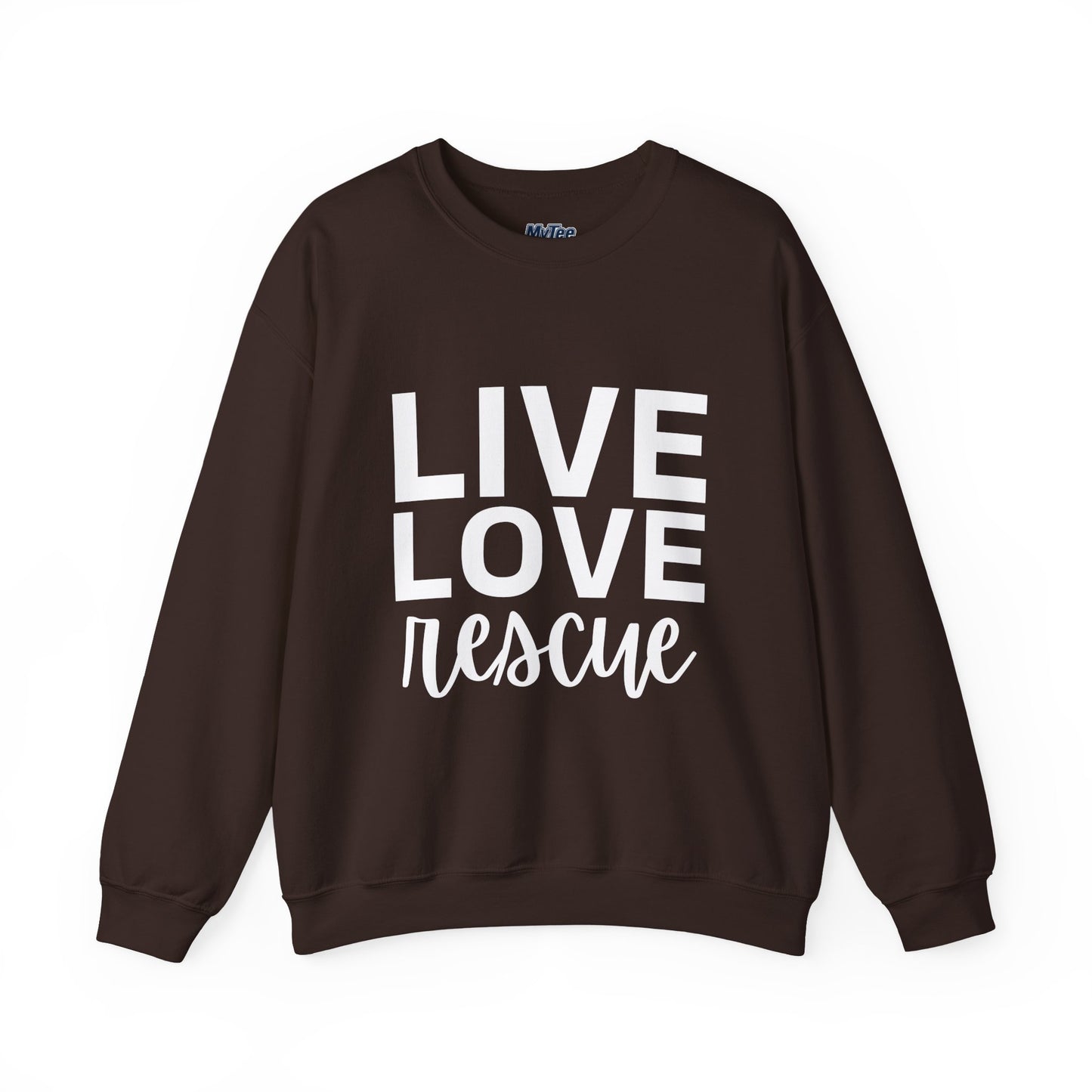 Live Love Rescue Sweatshirt - Unisex Cozy Crewneck, Pet Lover Gift