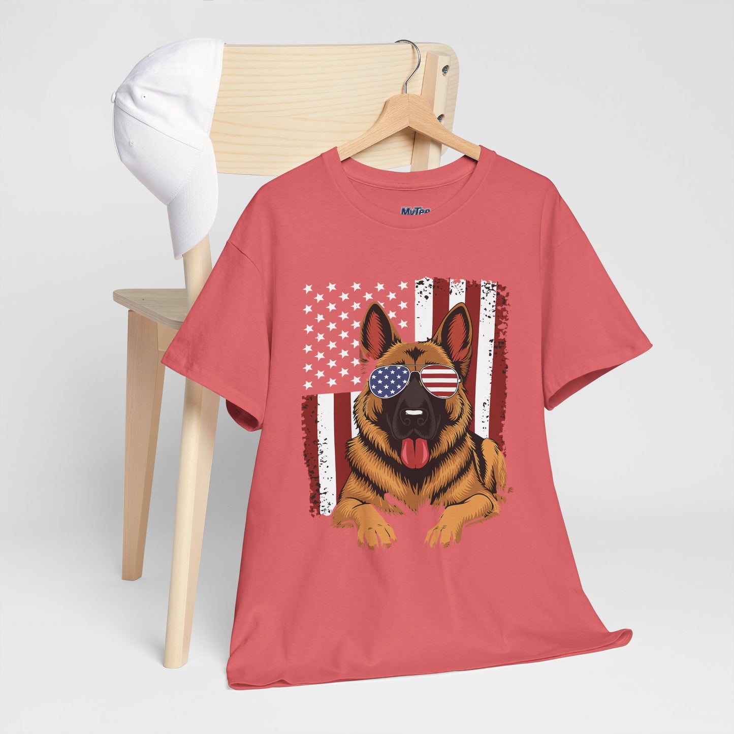 Patriotic German Shepherd Cotton T-Shirt | Tee