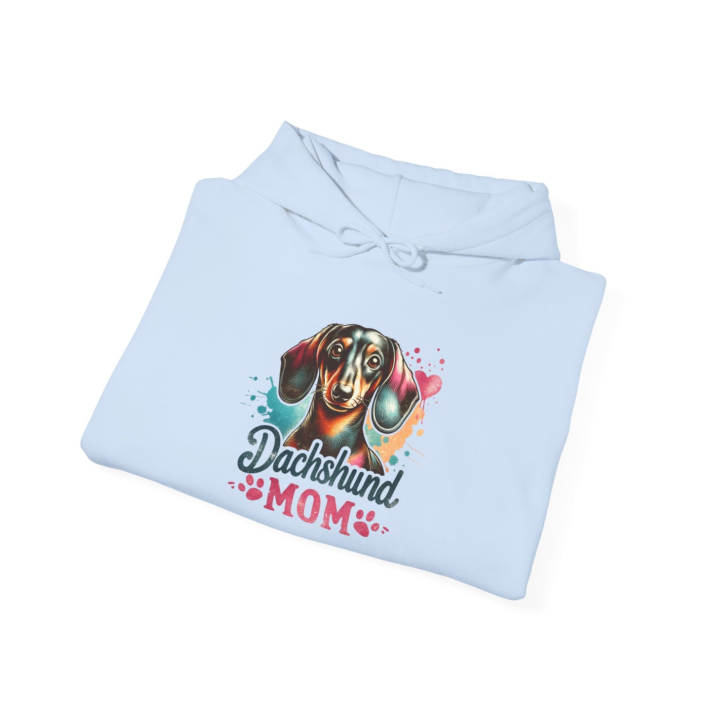 Funky Dachshund Mom Hoodie – Bright Graphic Dog Tee